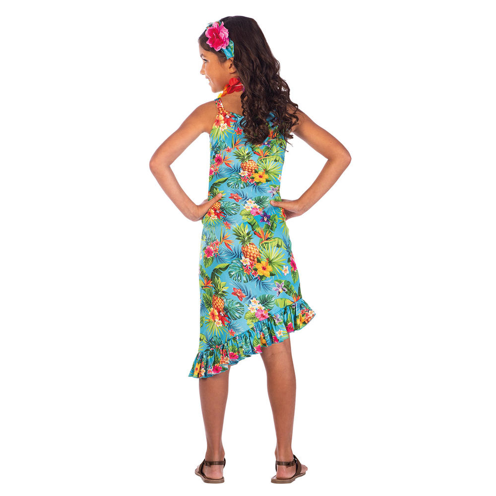 Girls Blue Hawaii Dress | Girls Fancy Dress Costumes | Mega Fancy Dress